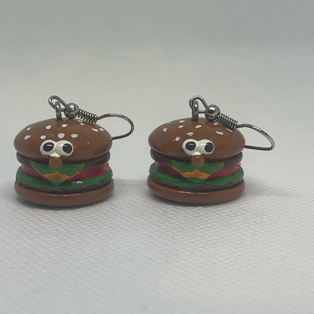 Cheeseburger Earrings - Picture 2 of 2